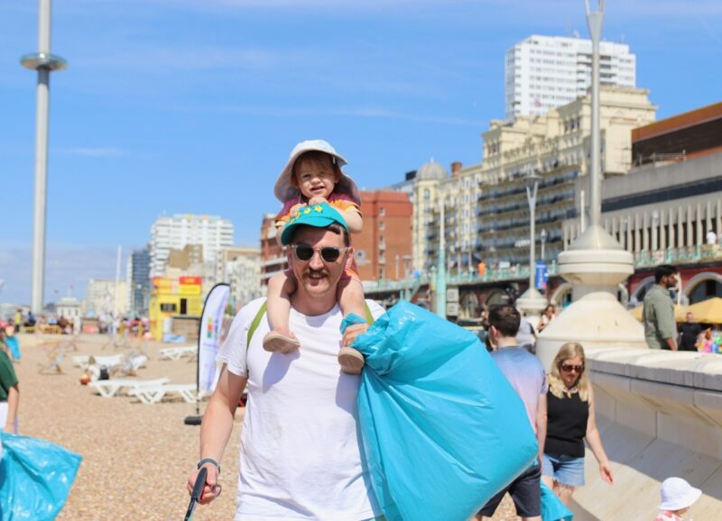 Hopscotch Brighton Beach Clean baby and dad